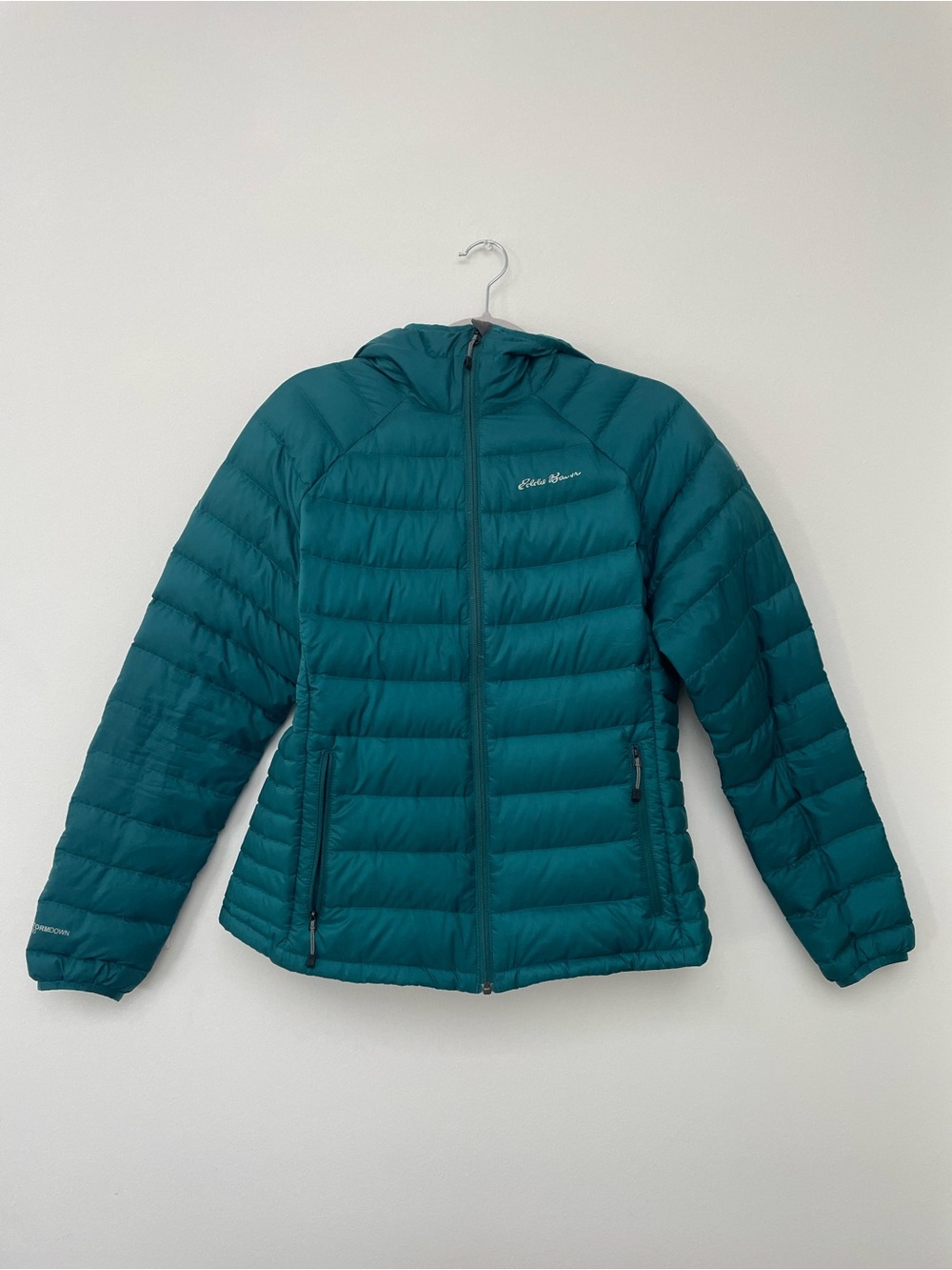 Eddie Bauer Teal Quilted Hooded Down Jacket